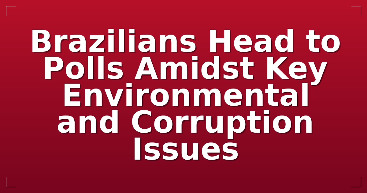Brazilians Head to Polls Amidst Key Environmental and Corruption Issues