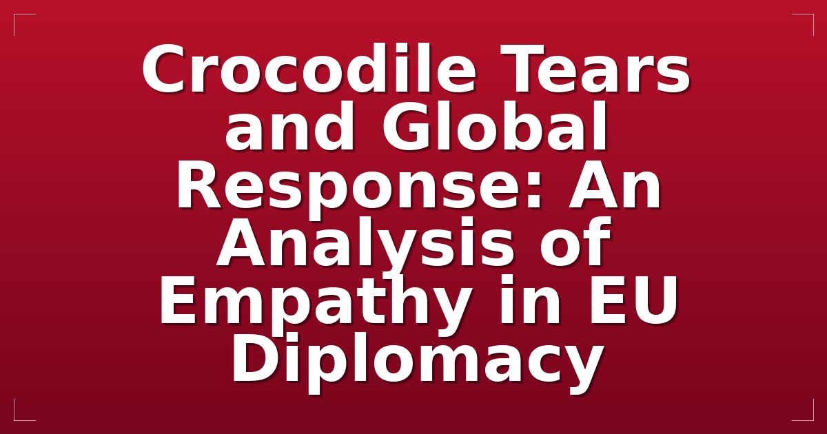 Crocodile Tears and Global Response: An Analysis of Empathy in EU Diplomacy