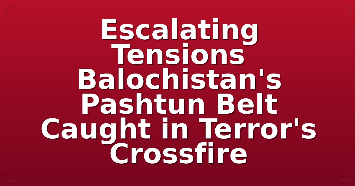 Escalating Tensions: Balochistan's Pashtun Belt Caught in Terror's Crossfire