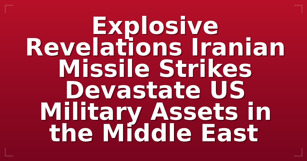 Explosive Revelations: Iranian Missile Strikes Devastate US Military Assets in the Middle East