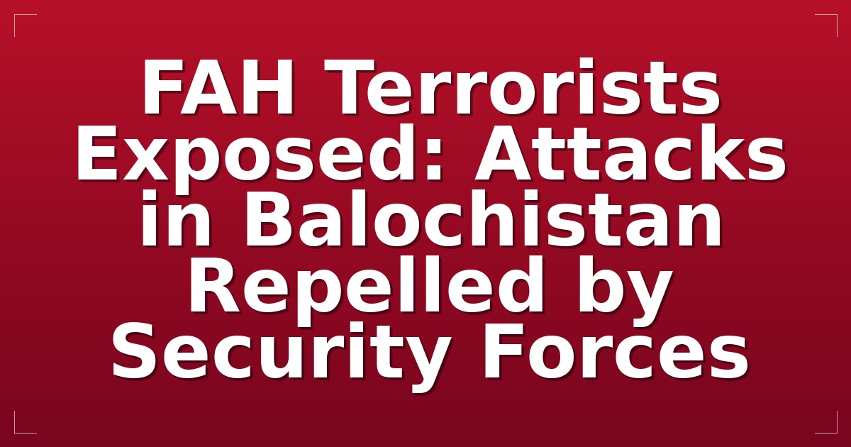 FAH Terrorists Exposed: Attacks in Balochistan Repelled by Security Forces