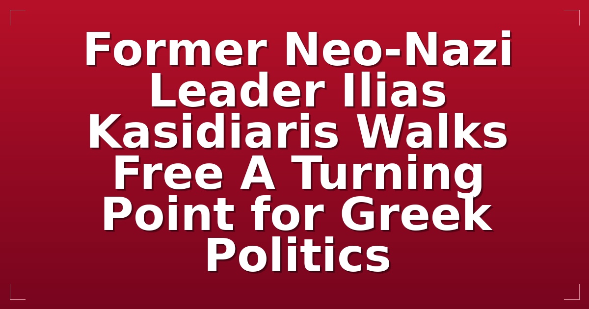 Former Neo-Nazi Leader Ilias Kasidiaris Walks Free: A Turning Point for Greek Politics