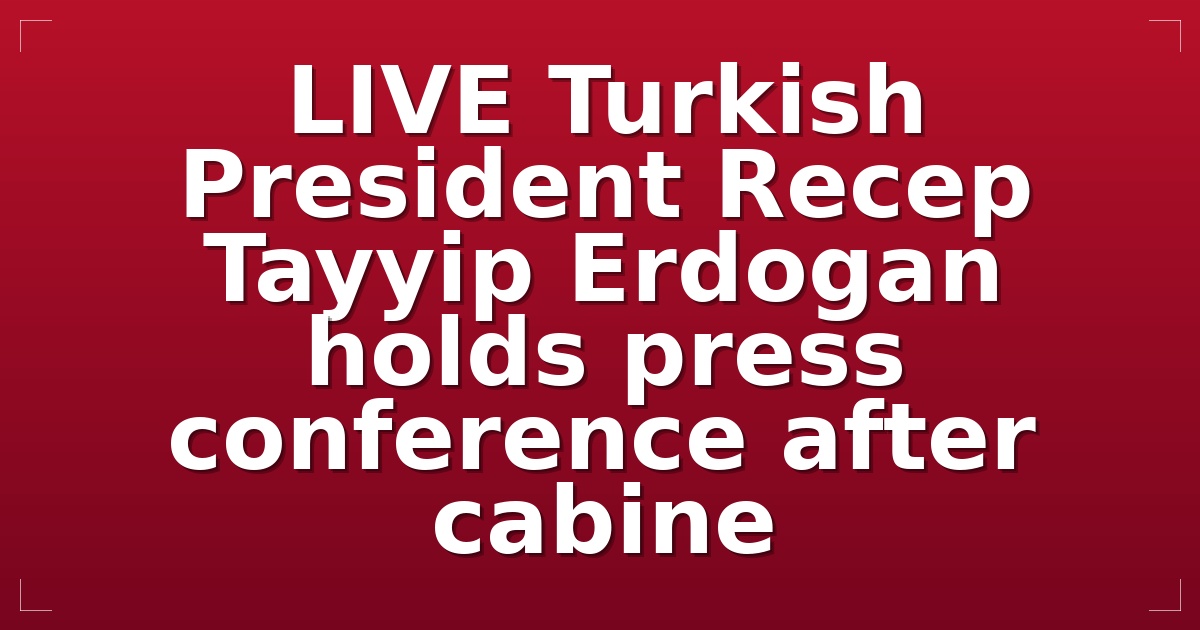LIVE: Turkish President Recep Tayyip Erdogan holds press conference after cabine