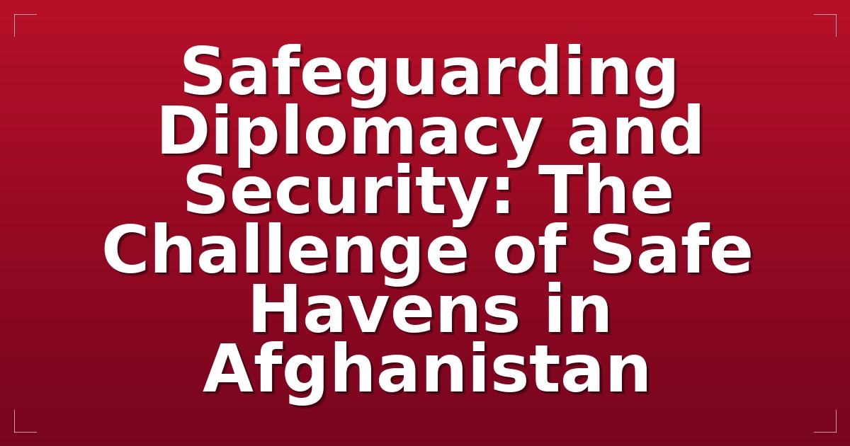 Safeguarding Diplomacy and Security: The Challenge of Safe Havens in Afghanistan