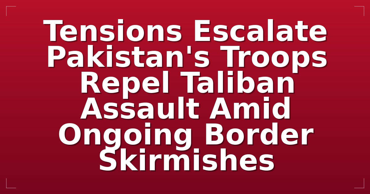 Tensions Escalate: Pakistan's Troops Repel Taliban Assault Amid Ongoing Border Skirmishes
