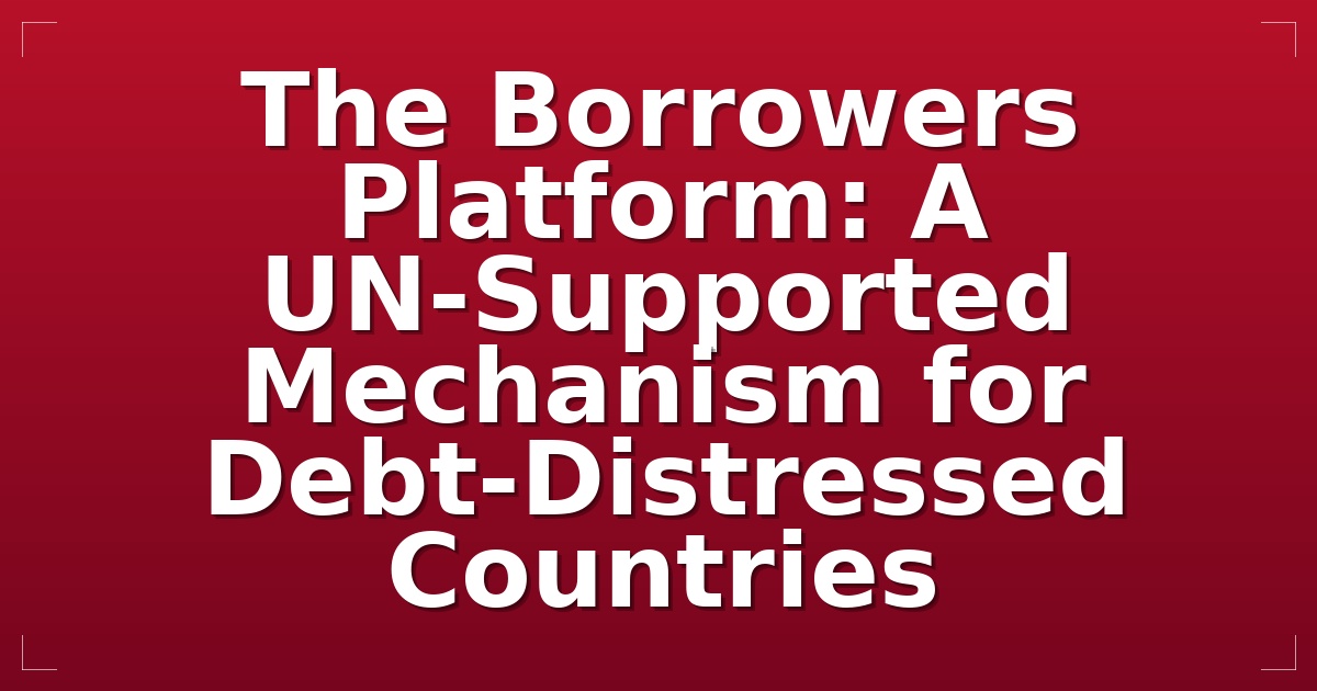 The Borrowers Platform: A UN-Supported Mechanism for Debt-Distressed Countries
