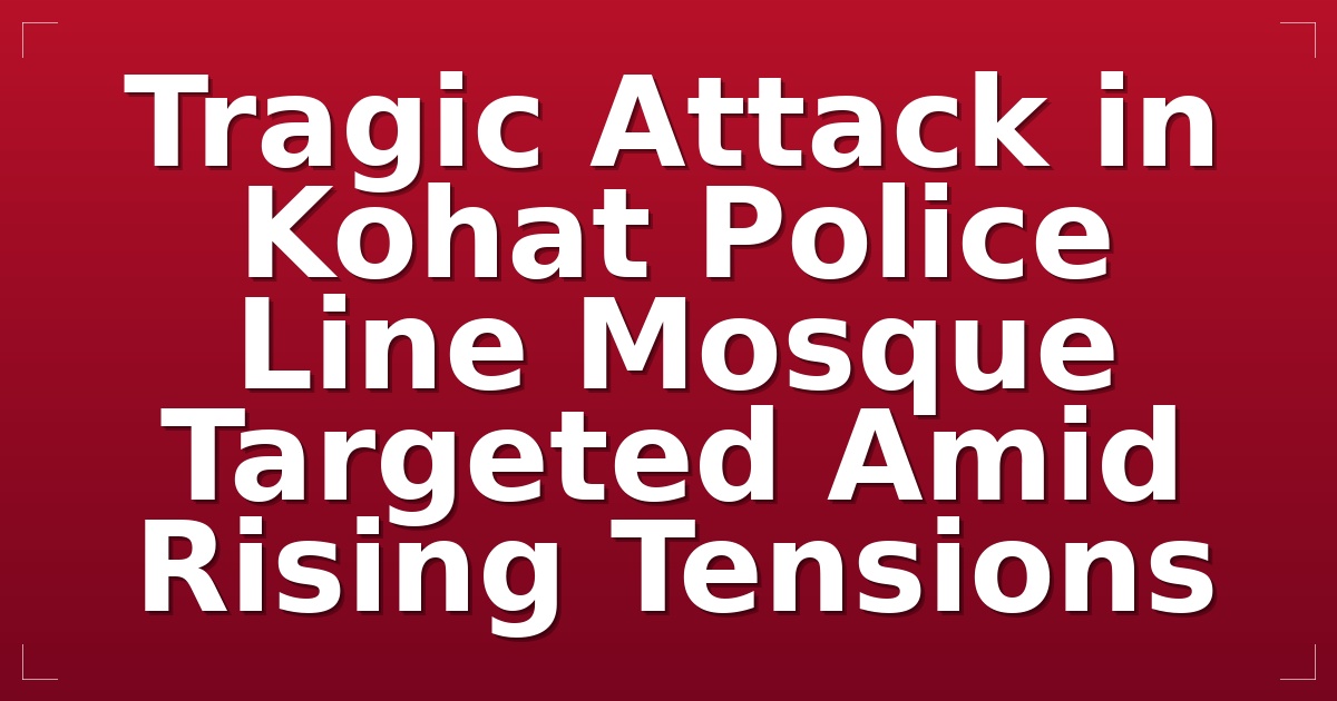 Tragic Attack in Kohat: Police Line Mosque Targeted Amid Rising Tensions