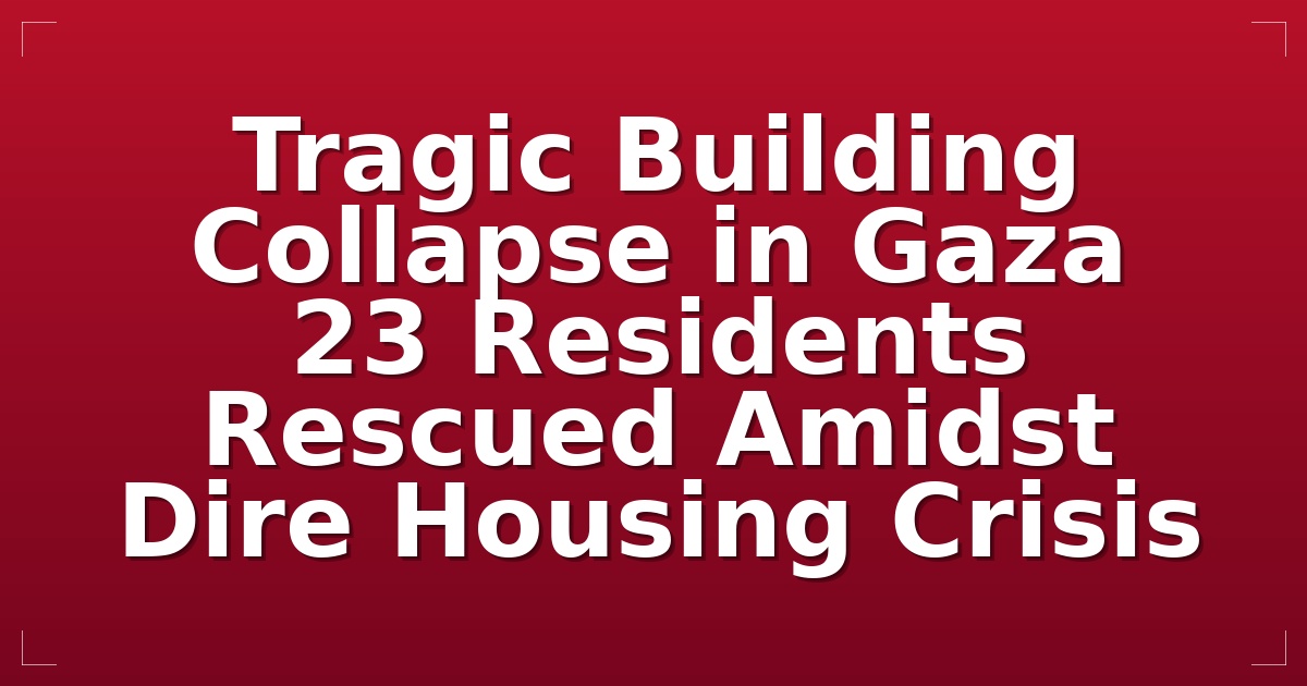 Tragic Building Collapse in Gaza: 23 Residents Rescued Amidst Dire Housing Crisis
