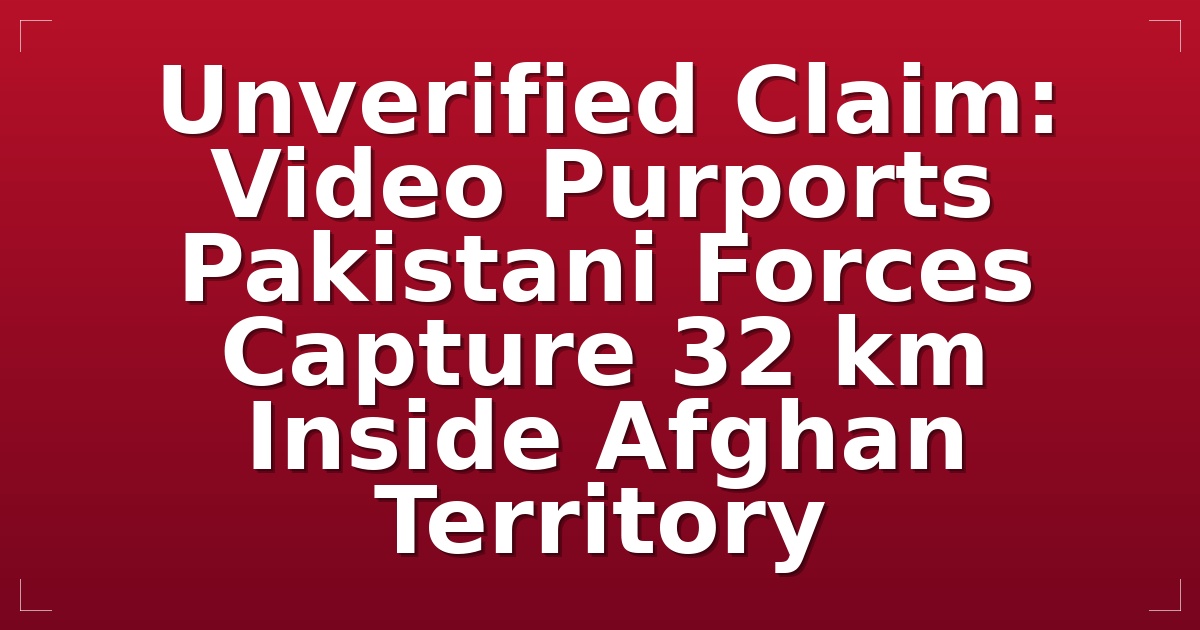 Unverified Claim: Video Purports Pakistani Forces Capture 32 km Inside Afghan Territory