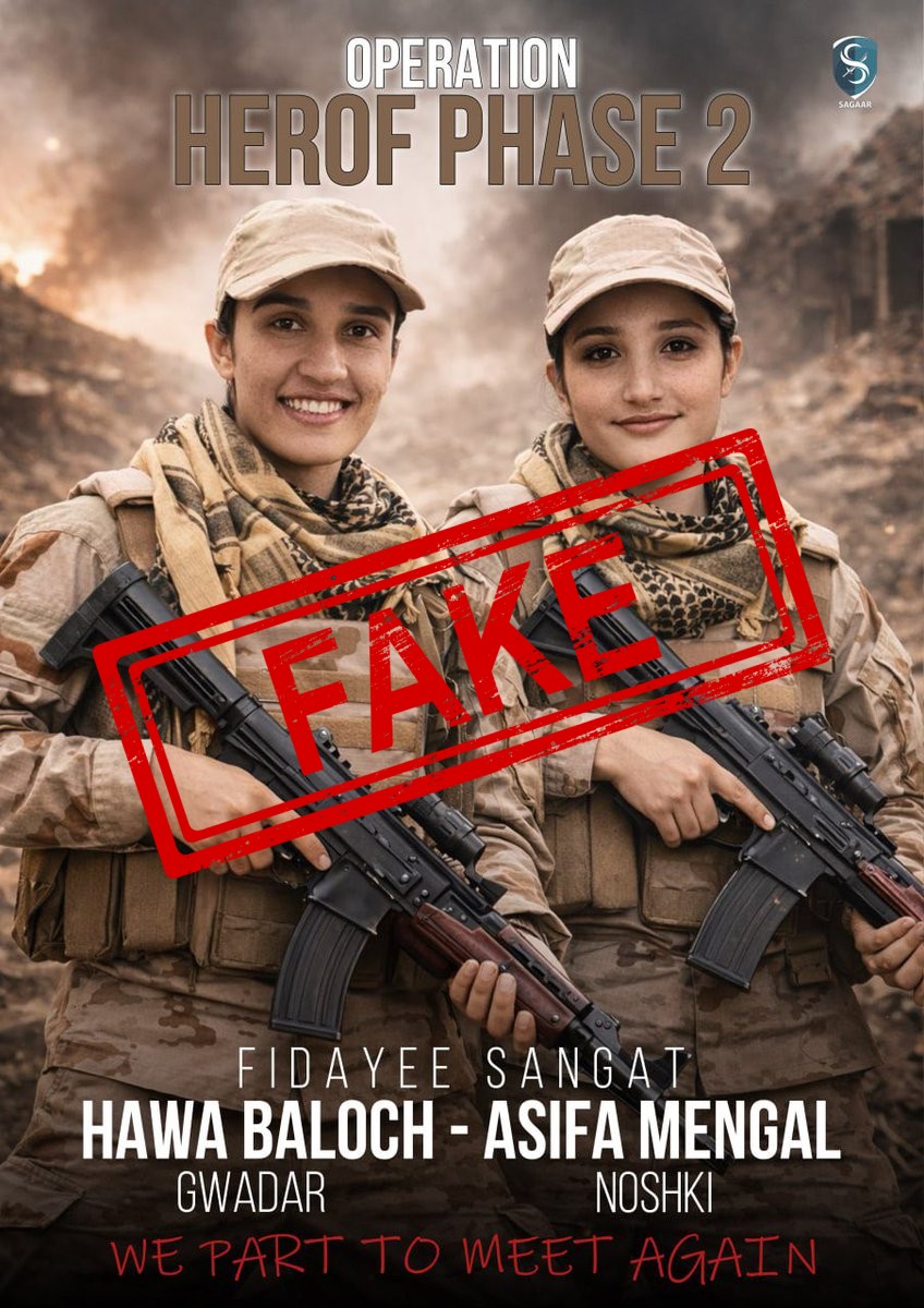 Fake Debunk: Baloch Liberation Army (BLA) releases photos of women involved in their attacks as suicide bombers a