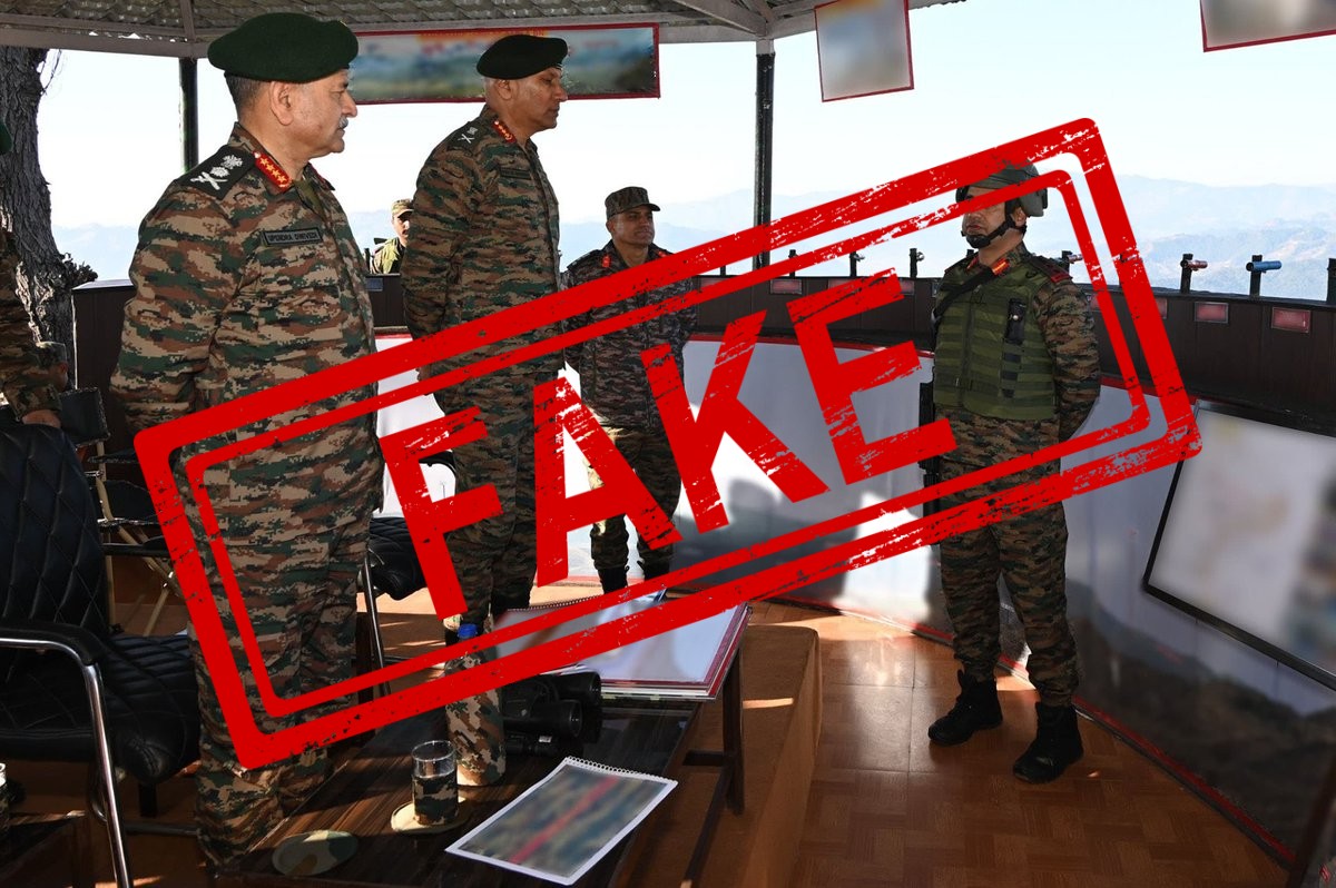 Fake Debunk: Indian Army Chief General Upendra Dwivedi visited forward areas of #Poonch Sector to review operatio