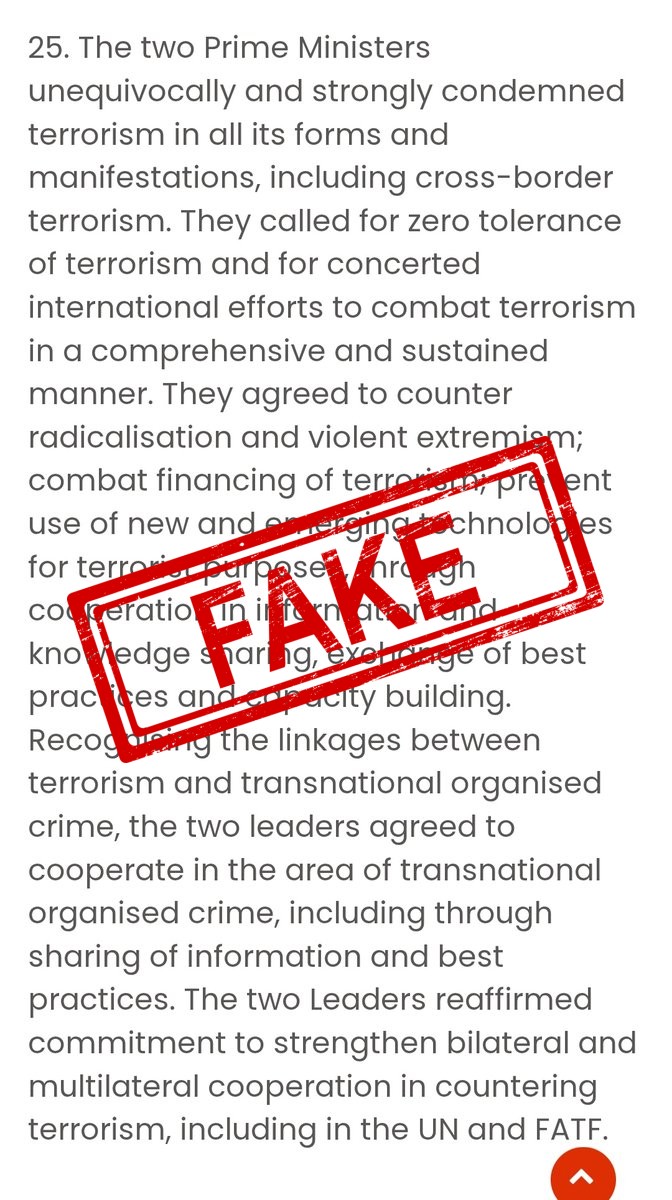 FACT CHECK: Fake News Alert - India, Malaysia condemn cross border terrorism in joint stat...