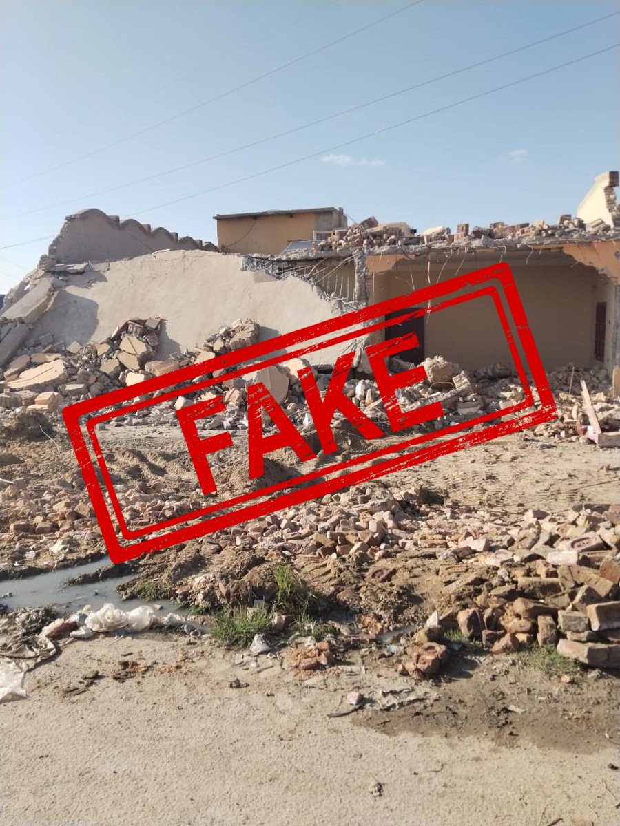 Fake Debunk: BREAKING: Pakistani military destroys another house in Qazi Abad, Noshki, Balochistan. Property belo