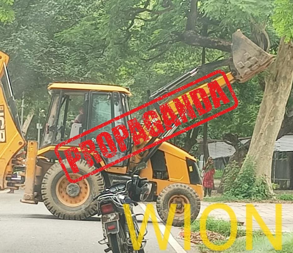 FACT CHECK: Fake News Alert - India sent JCB ystyd to clear illegal enchrochments around P...