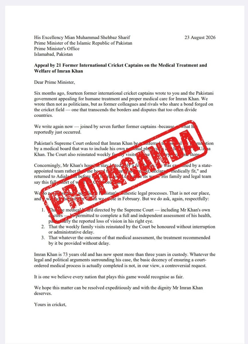 FACT CHECK: Fake News Alert - Not even a single Pakistani cricketer signed the letter!

Tw...