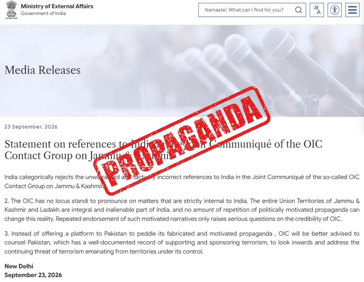FACT CHECK: Fake News Alert - "The OIC has no locus standi to pronounce on matters that ar...