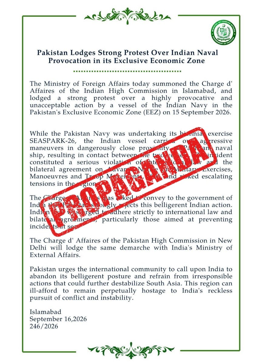 FACT CHECK: Fake News Alert - 9 hours after India confirmed Pakistan Navy Ship colliding w...
