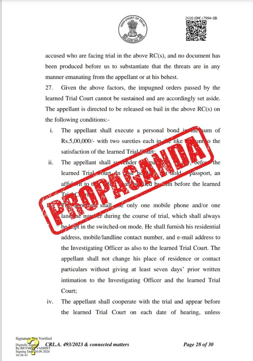 FACT CHECK: Fake News Alert - 30 pg order on UK man Jagtar Singh Johal bail out. He has be...