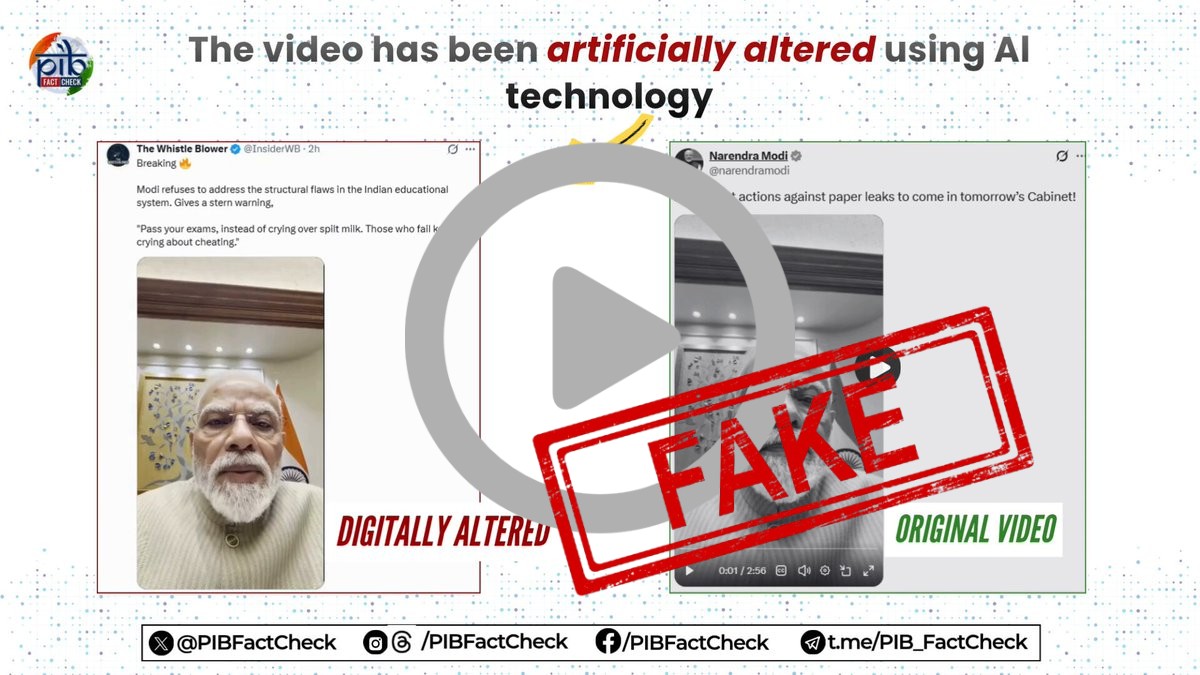 FACT CHECK: Fake News Alert - Indian authorities clampdown on deep fake videos of Indian P...